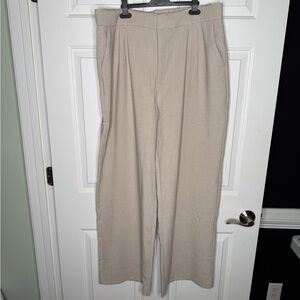 Abercrombie & Fitch Women's Wide Leg Trousers in Sand - XL Long